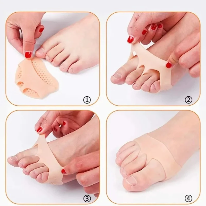 Silicone honeycomb forefoot pad ultra-soft front half invisible half-size plantar fasciitis pain relief foot blister care