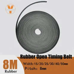 HTD-8M Open Synchronous Timing 8M Belt Anti-wear Reinforce Open Width 15/20/25/30/40/50mm Synchronous Belt Rubber Open Belt