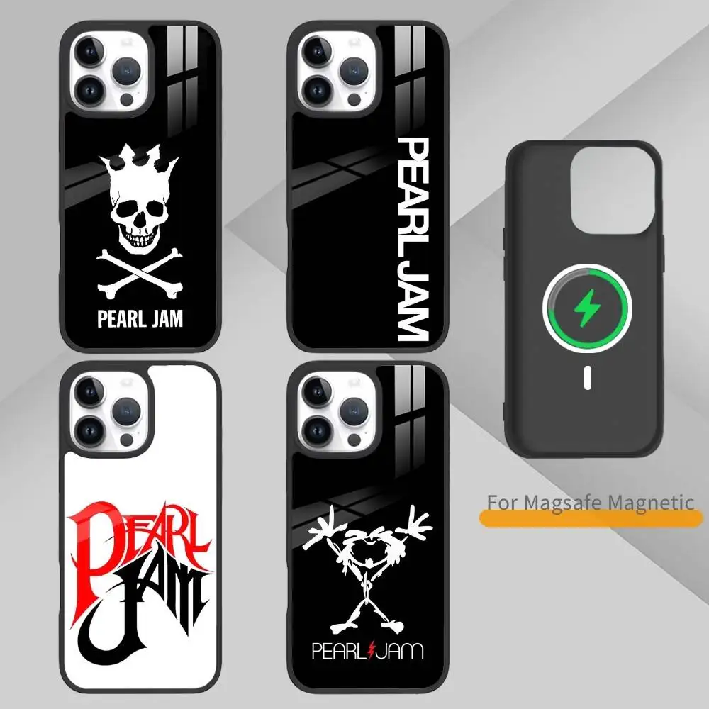 

F-Pearl Jam Phone Case For iPhone 14,16,15,13,17,12,Plus,Pro,Max Magnetic For Magsafe Frosted Cover