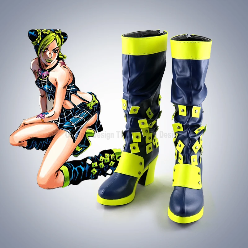 

JJoJo's bпутри Приключения 6 Stone Ocean Cujoh Jolyne Kujo Jolin персонажи Аниме Костюм реквизит обувь для косплея сапоги