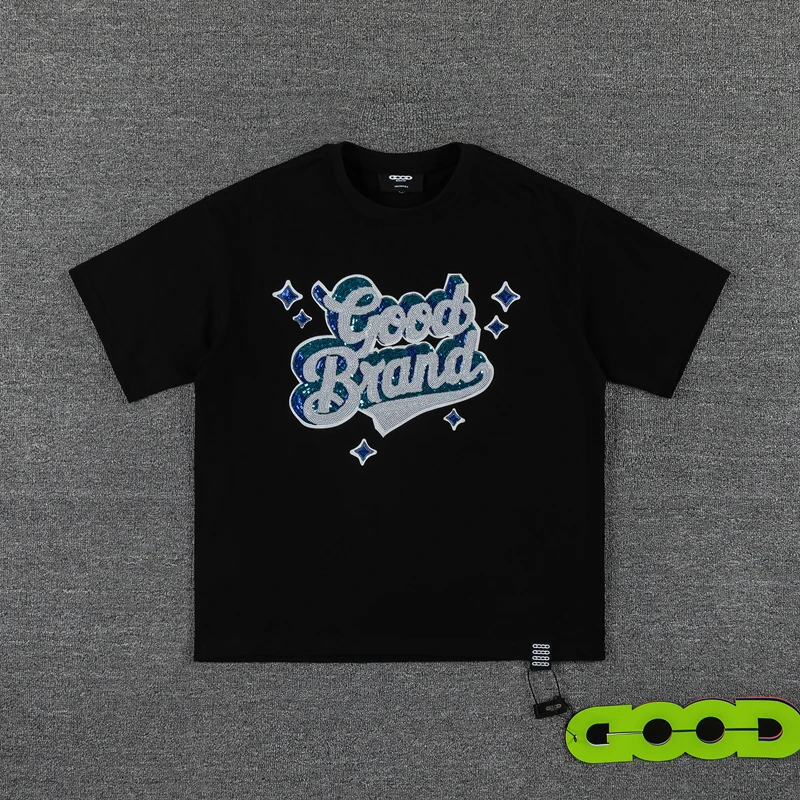 26SS New High-Quality GOODBRAND T-Shirt Trend American Style Spangle Transfer Short Sleeve Men Women