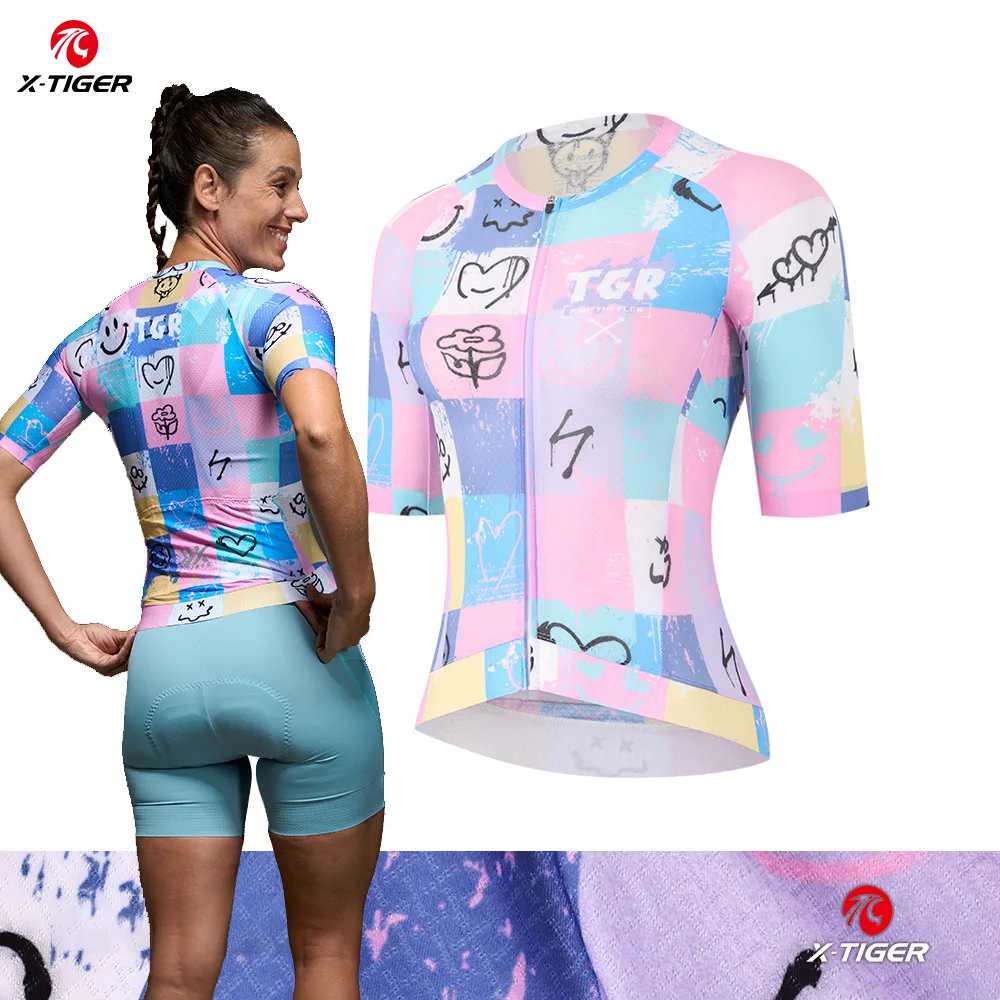 maillot-de-ciclismo-x-tiger-para-mujer-manga-corta-estilo-graffiti-transpirable-anti-pilling-verano-2026
