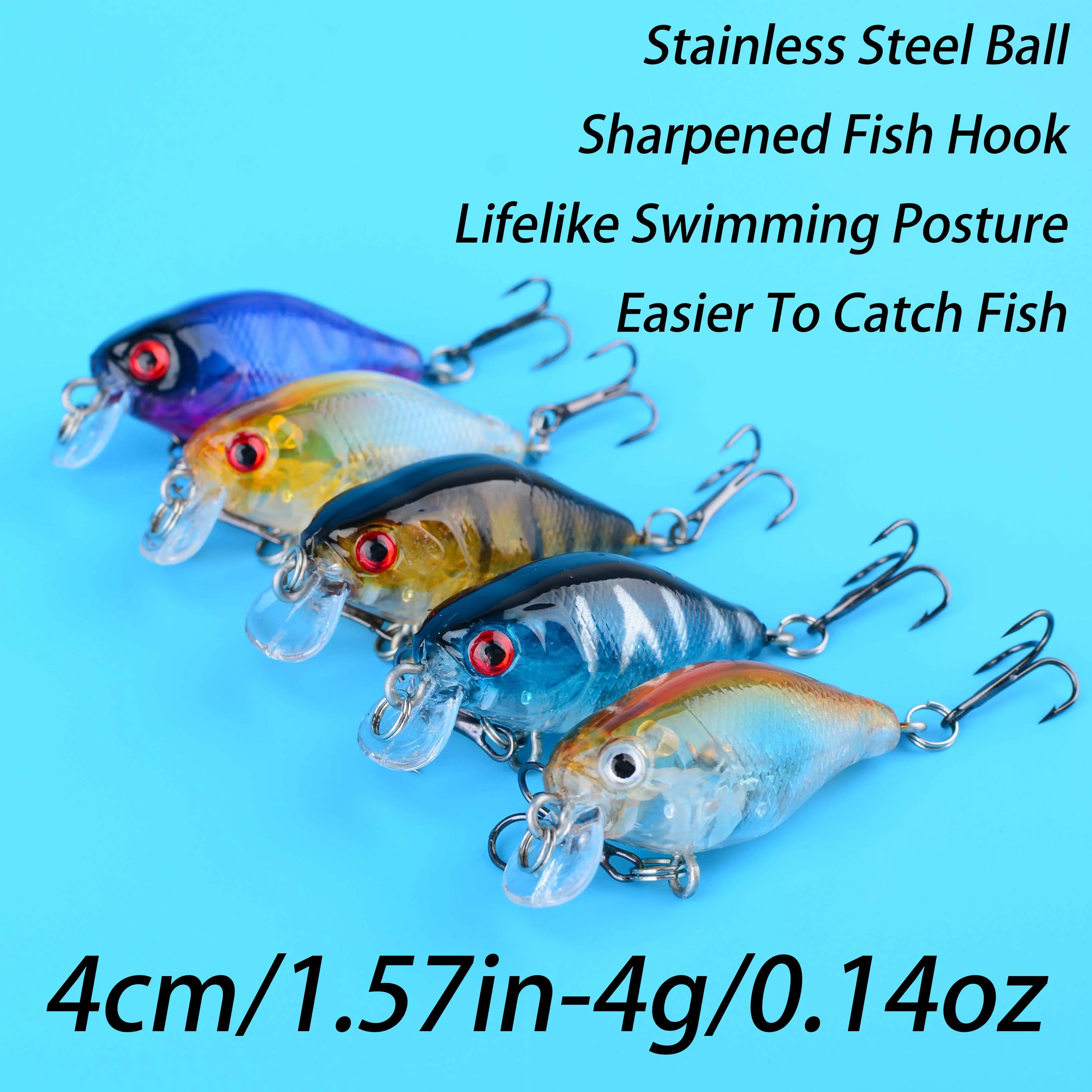 Crankbait flotante de plástico para lucio y trucha, manivela - imagen 5