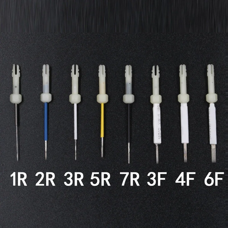 50p 1/2/3/5/7R Dermograph Original USA Mosaic Tattoo Machine Needle Agulhas 1 Prong for Permanent Makeup Machine Tattoo Eyebrow