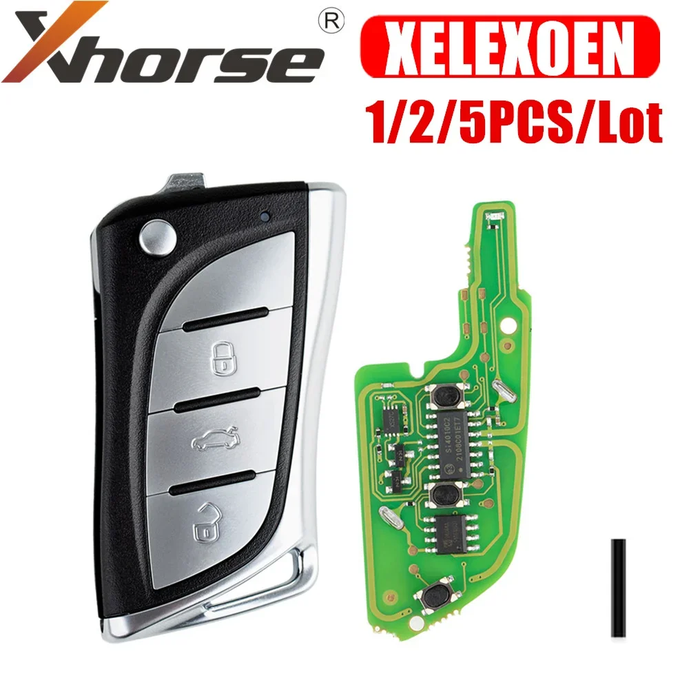 

1/2/5PCS/Lot Xhorse XELEX0EN Super Remote Flip 3 Buttons for Toyota/Lexus Type with Super Chip Inside