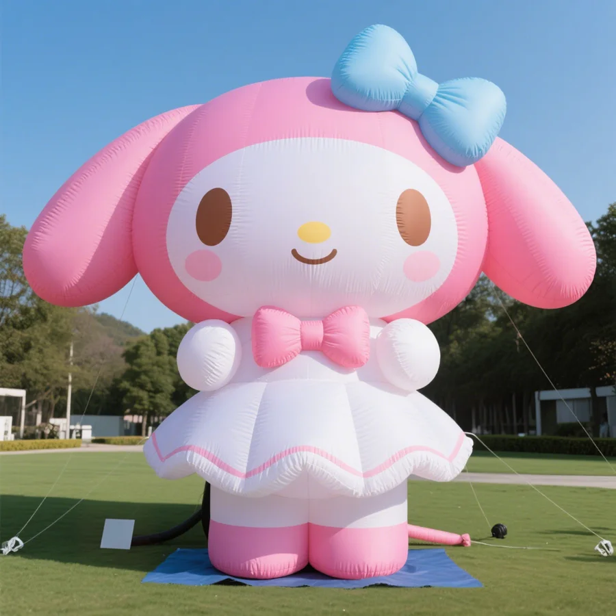 

Надувная фигура Гигантская Май Мелоди: надувной мультяшный персонаж для мероприятий на открытом воздухе, декорации для торговых центров, фотозона