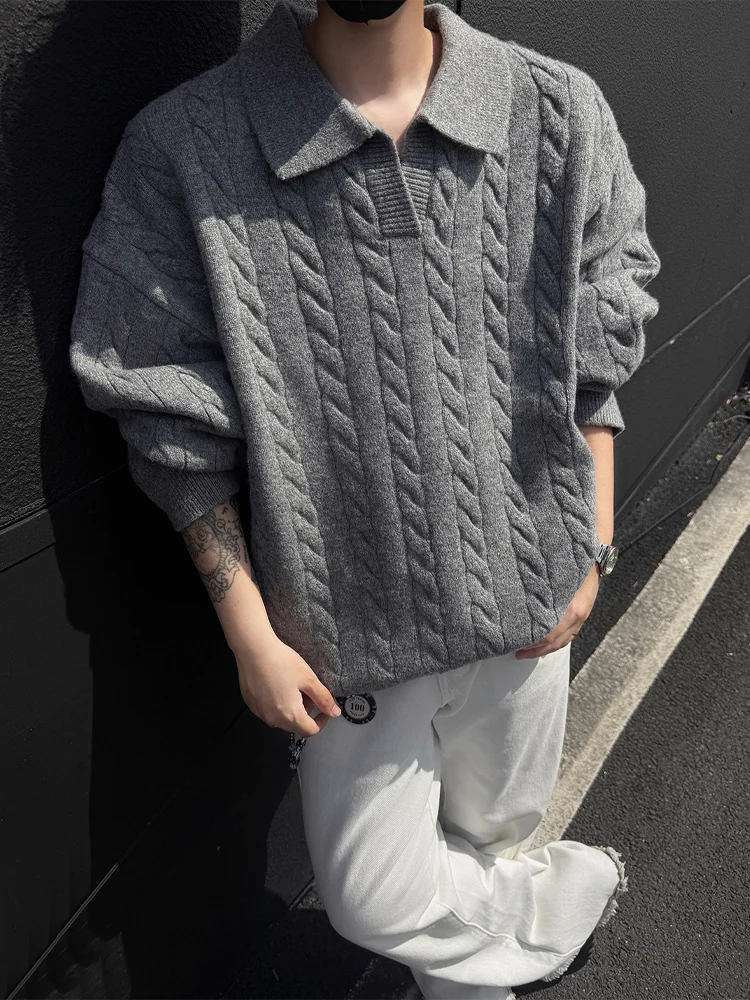 

Casual Knitted Sweater Men's Sle Autumn Faion Polyester Fiber Long Sve Loose Fit Comfortable Ne Design Cool Haome