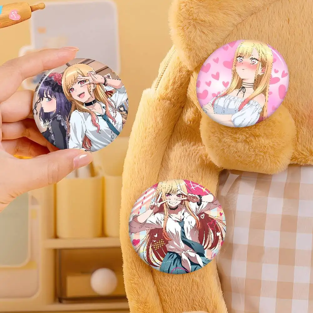 Anime My D-Dress Up Darling Badges Round Exquisite Badge Brooches Creative Pins For Clothes Hat Backpack Gift Accessories