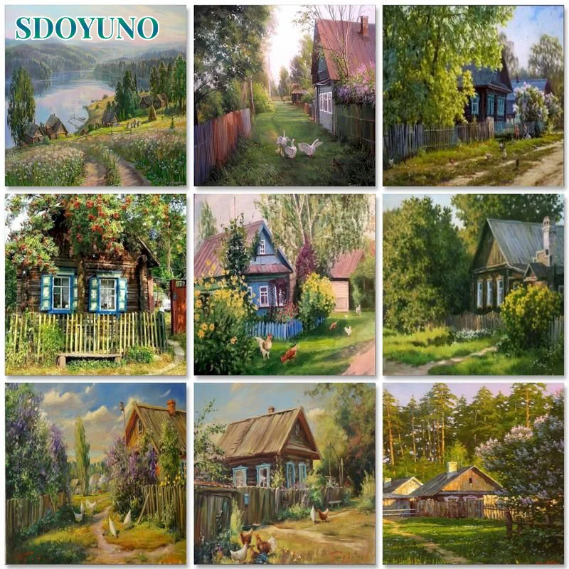 

SDOYUNO Acrylic Painting by numbers For Adults Picture Paint Landscape Coloring by numbers Art supplies Home decor