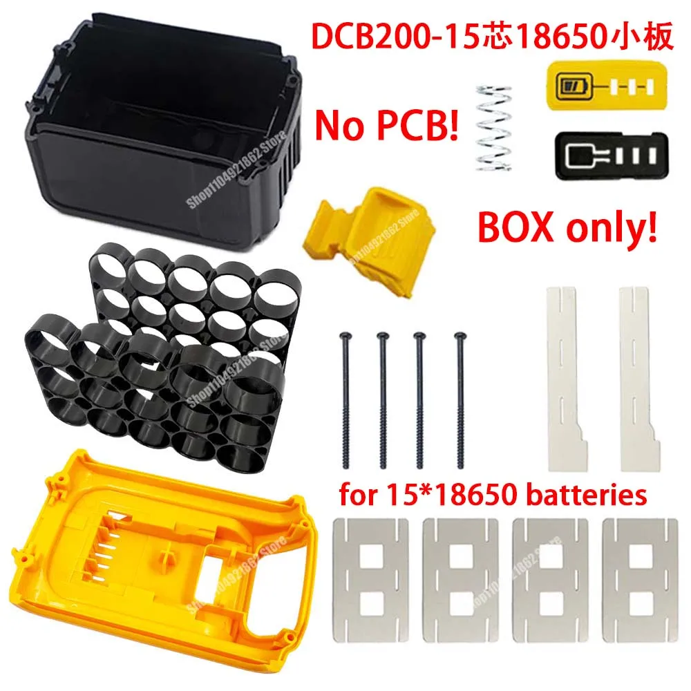Power Tool Accessories for Dewalt 18V 20V 15*18650 Lithium Battery Holder Plastic Case Box Shell Housings DCB180 DCB200 DCB205