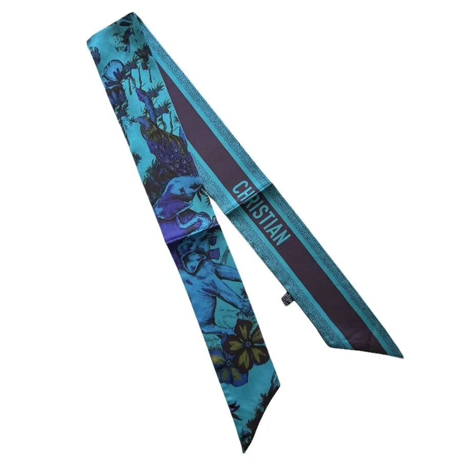 النمط الفرنسي وشاح حريري طويل المرأة مقبض حقيبة التعادل قميص طوق القوس هيرباند إكسسوار أنيق وشاح عصري متعدد الاستخدامات