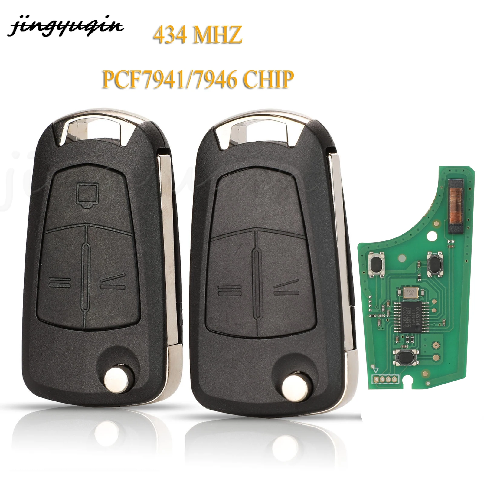 

jingyuqin 434MHz Remote Car Key PCF7941/PCF7946 Chip For Opel Vauxhall Astra H 2004-2009 Zafira B 2005-2013 Vectra C 2002-2008