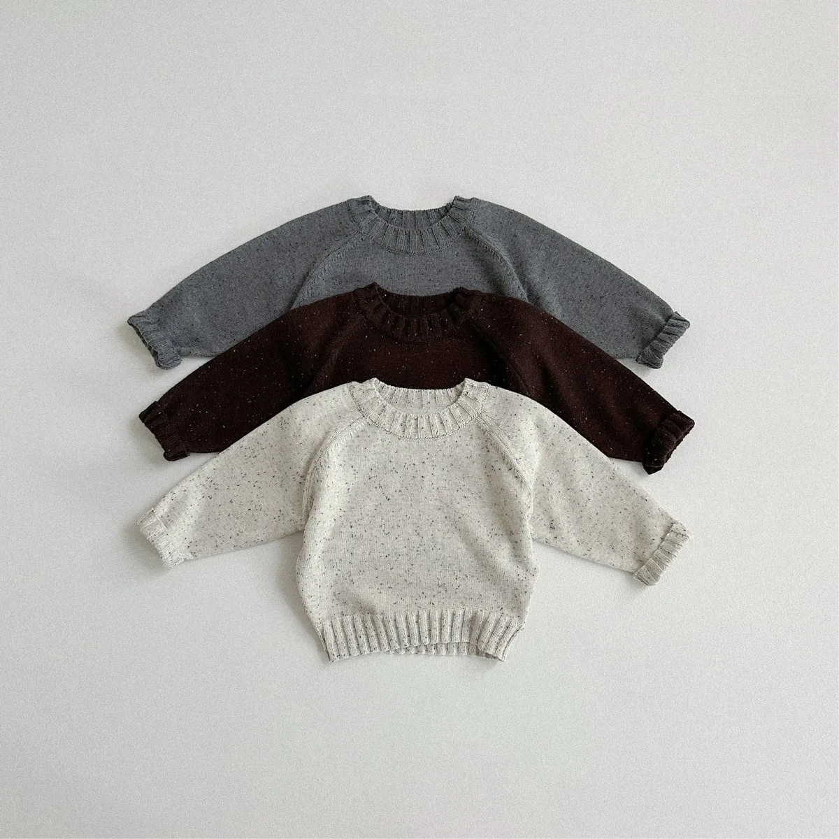 

2025 Autumn New Baby Long Sleeve Knit Sweater Cotton Infant Girls Colorful Dots Knitted Tops Fashion Toddler Casual Pullover
