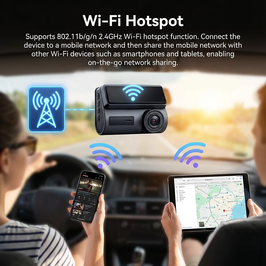4G Live Streaming Dash Cam GPS 2K Front and 720P Rear Double Camera Night Vision 24H Parking Monitor Video Recording WiFi Share