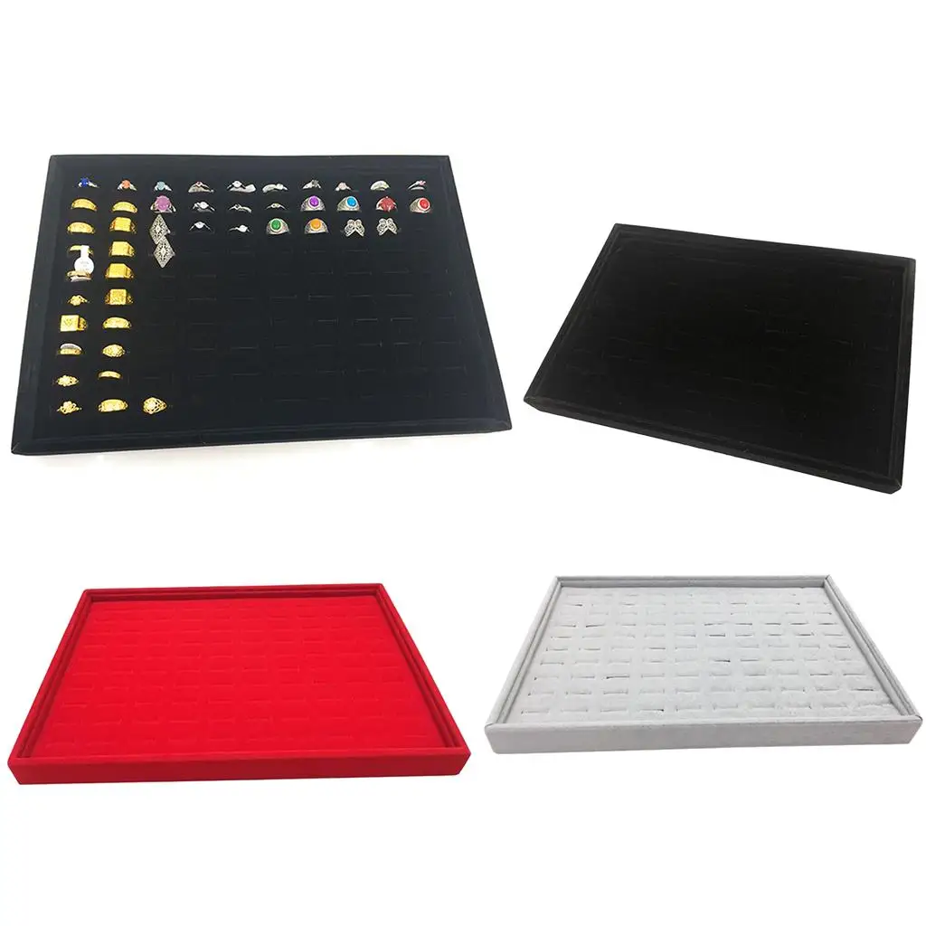 Insert Slot Display Pad Tray Velvet 35x24x3cm Organizer Showcase