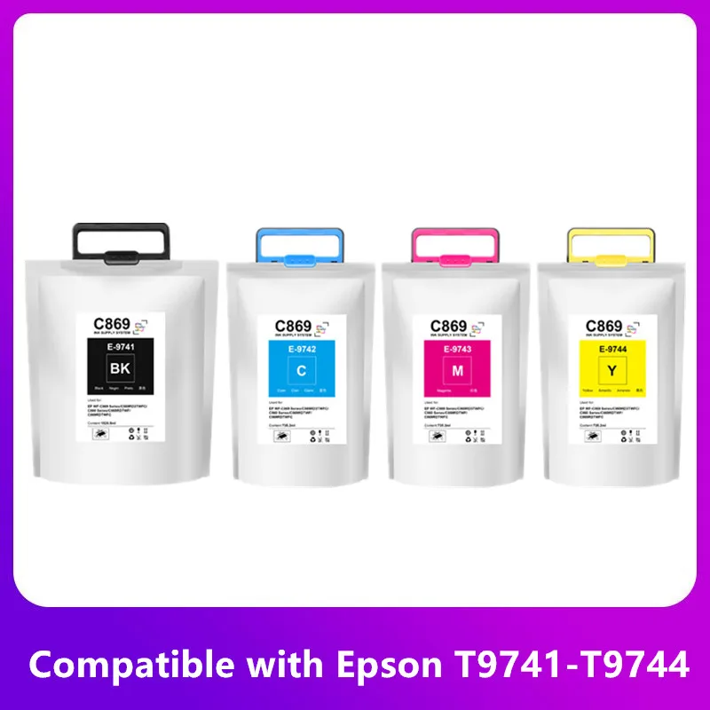 

Совместимый чернильный картридж T9741 XXL для Epson main Pro, Epson WF-C869Ra M7070FX T9741-T9744, чернильный пакет