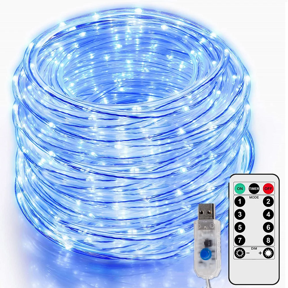 

Led Rope Fairy Lights 5/10/20M Blue Tube String Light Waterproof Outdoor Garden Street Decor Offer Solar & USB Powered 8 Model