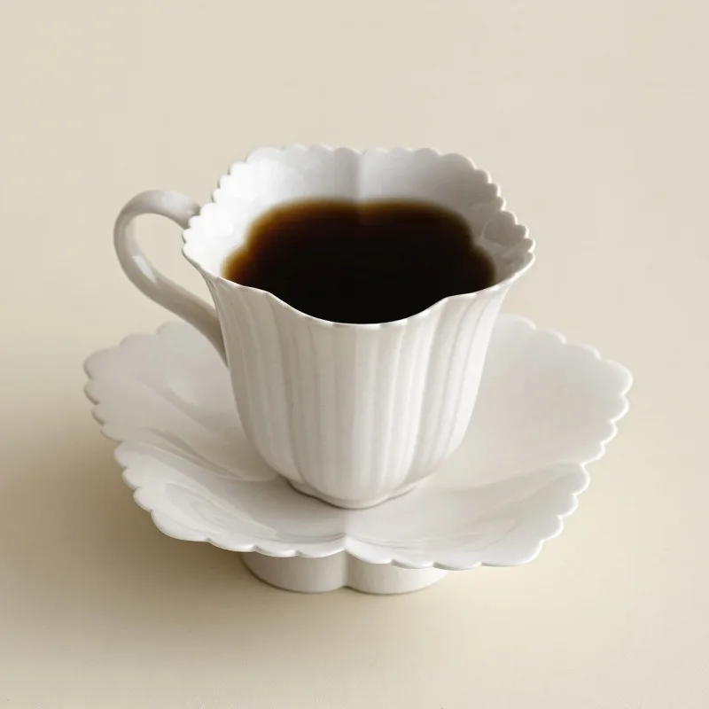 

Ash Glaze Coffee Cup Ceramic with Spoon Afternoon Tea Set Brewing Master Cup Office Personal Use Coffee Tea Mug with Saucer