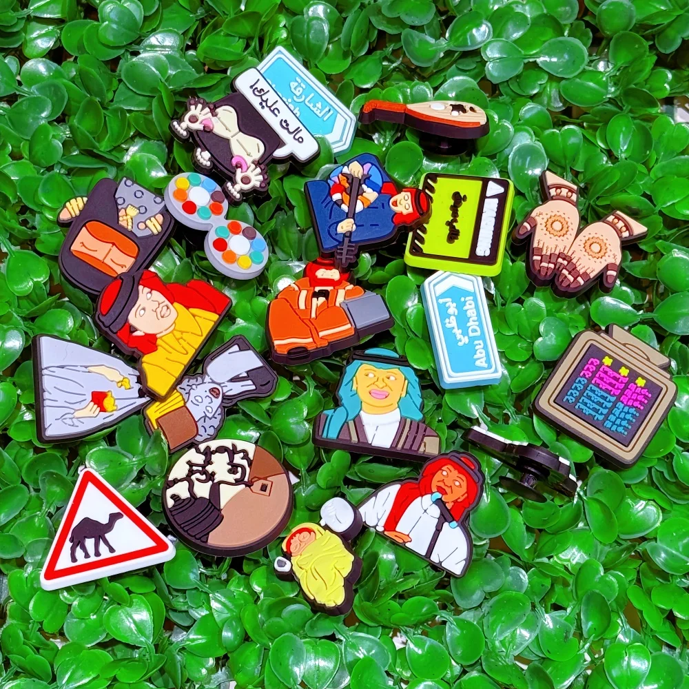 New Arrival 1pcs Middle Eastern Style PVC Shoe Charms Hole Slipper Accessories Garden Shoes Buckle Decorations Holiday Present