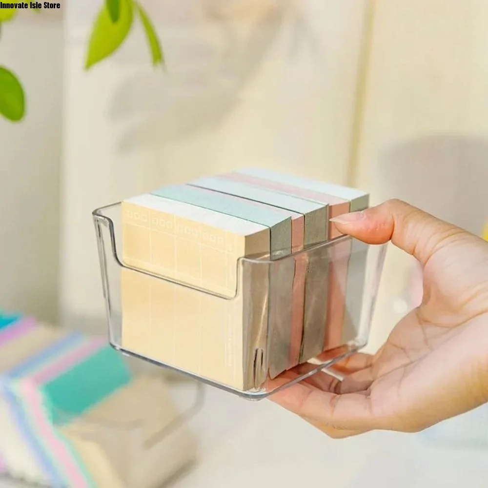 INS Chic Acrylic Note Holder Efficient Transparent Clear Note Box Card Paper Waterproof Desk Organizer Office