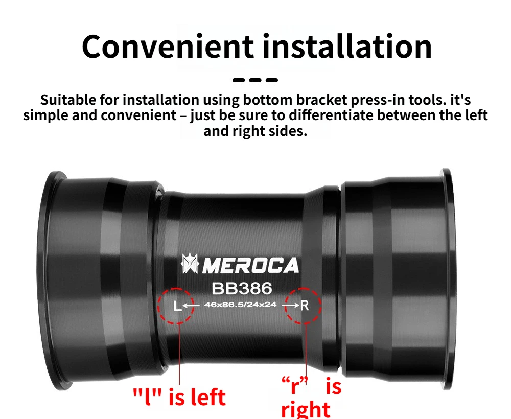 MEROCA bb386 24mm Pressfit-Innenlager für Shimano Hollowtech II 86,5mm Kurbelgarnitur Mountainbike Rennrad bb386 Innenlager – Detail 6