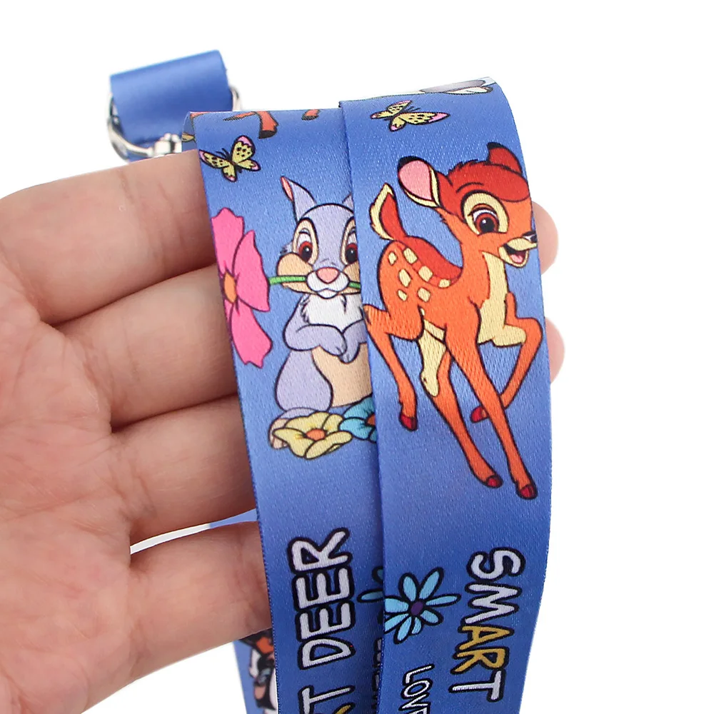 

Мультяшный Бэмби, шейные ремни, ремешок, брелок для удостоверения личности, чехол для кредитной карты, брелок для мобильного телефона, держатель для бейджа, ювелирные аксессуары