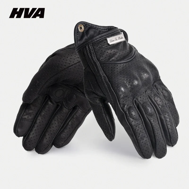 

Motorcycle Gloves Summer Leather Motocross Glove Men Women Retro Biker Cycling Motorcyclist Protected Goatskin Mtb Cycling Glove