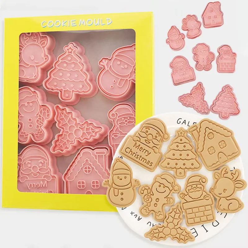 Weihnachts-Keksformen-Set Kreative Backwerkzeuge Festliche Keksausstecher Zuckerplätzchen-Former DIY Küchenzubehör zum Backen
