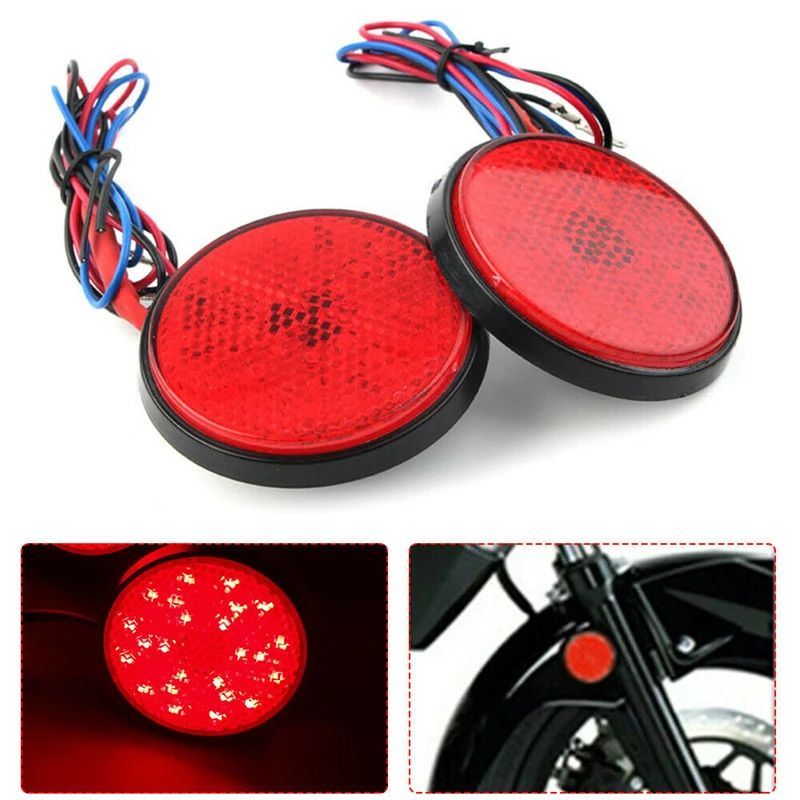 Motorcycle Rear Tail Brake Light LED Reflector Stop Warning Side Marker Light Universal For Car Truck Trailer Motorcycle Scooter