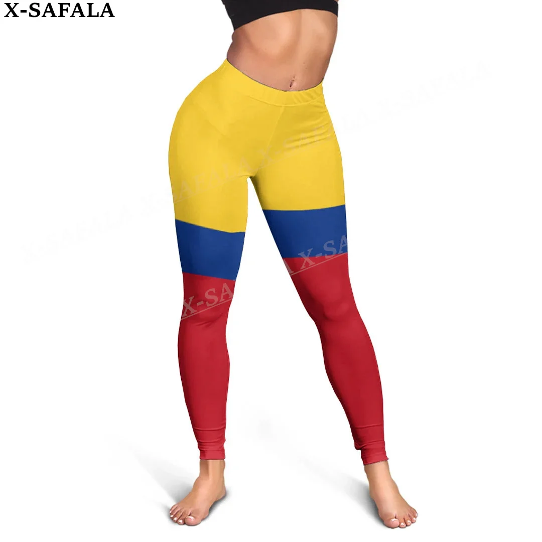 Colombia Coat Of Arms Love Country Leggings stampa 3D donna Yoga Girl Stretch GYM Slim Legging a vita alta sport estivi-1