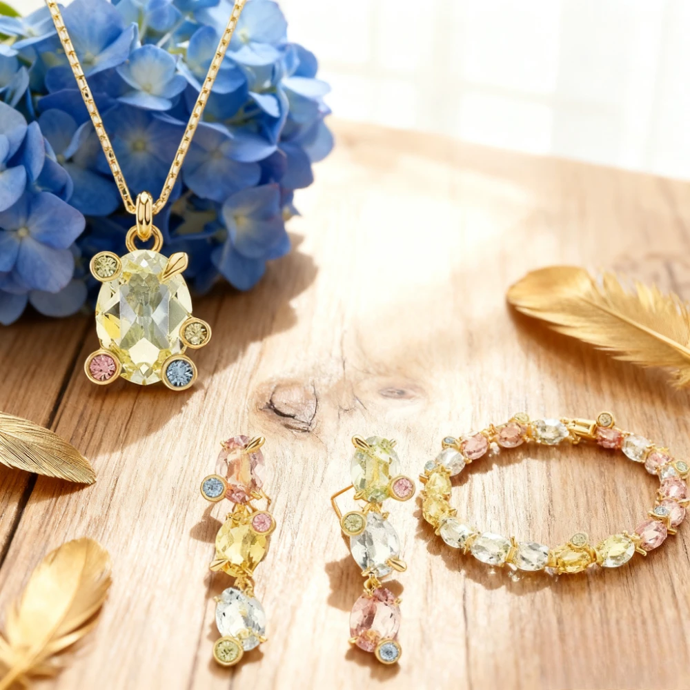 

2025 Trendy Jewelry New Candy Themed Necklace Pendant Earrings Hand Inlaid Colorful Party Eye-catching Dreamy Romantic Giving