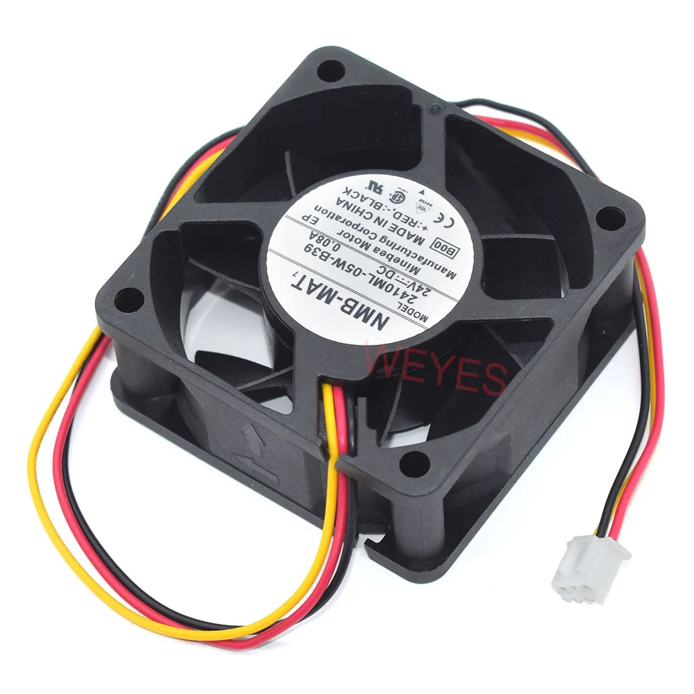 New Cooling Fan 2410ML-05W-B39 DC24V 0.08A 3Pins Square Cooler For NMB-MAT