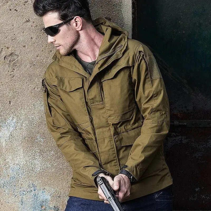 

Men Military Waterproof Army Outdoor Tactical Windbreaker Jacket Urban Secret Service Medium And Long Casual Coat
