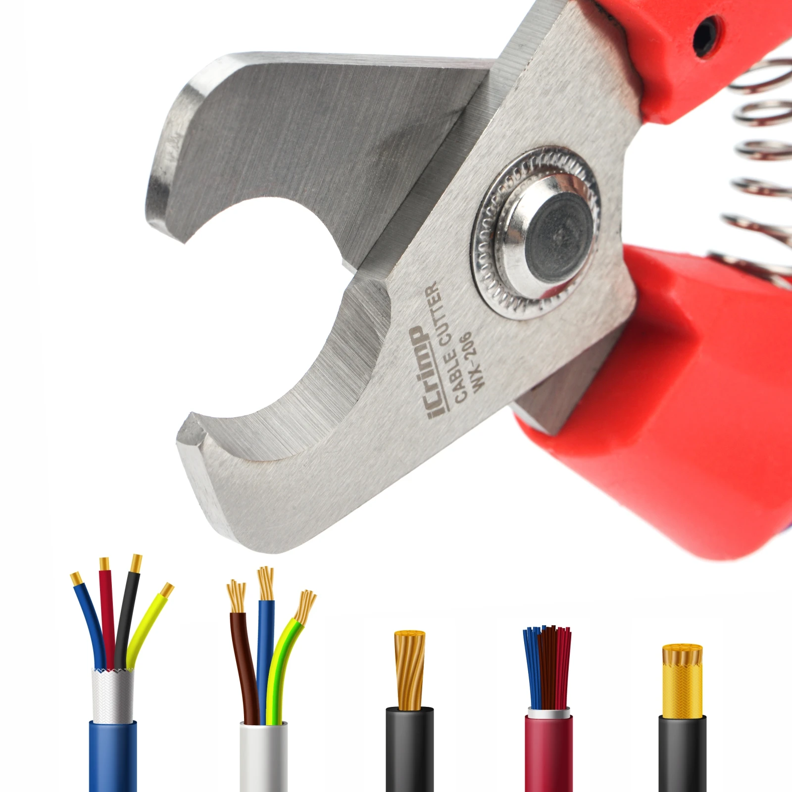 IWISS iCrimp 6.5-Inch Wire Cable Cutter,Shear Cutter,Electronics Cutter for Aluminum, Copper and Communication Cable