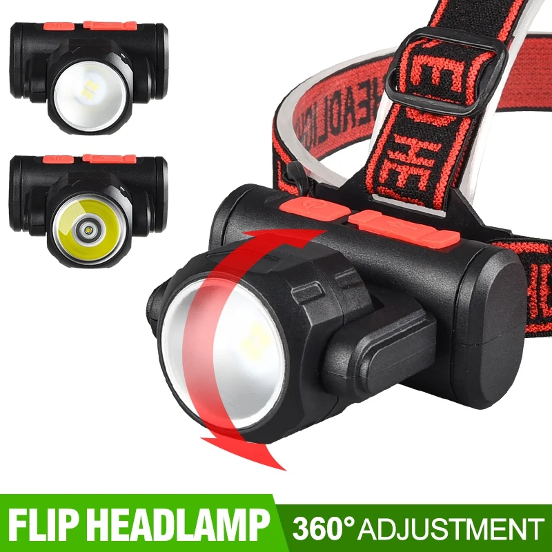 โคมไฟ LED หลอดไฟหน้าหัวไฟฉายปรับได้กันน้ำไฟหน้าสว่างพิเศษสำหรับตั้งแคมป์วิ่งปีนเขาตกปลา