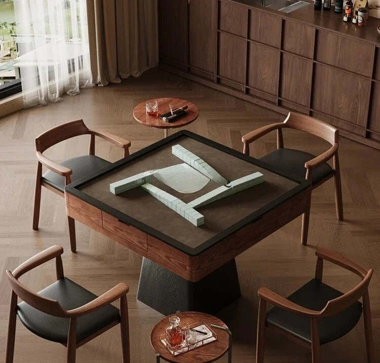 

Mahjong dining table dual-purpose medium and ancient style solid wood automatic mahjong table panel