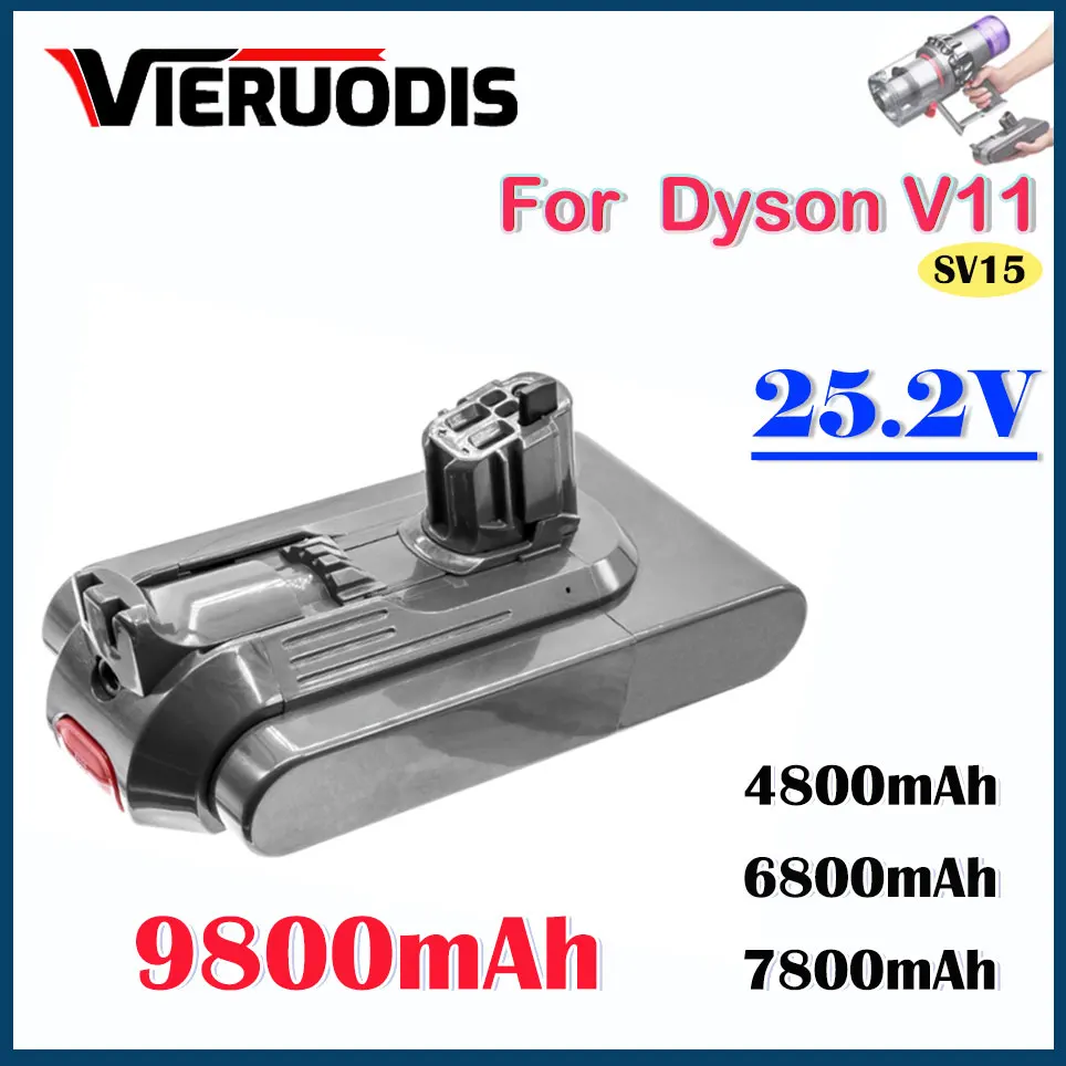 For Dyson V11 25.2V 4800/6800/7800/9800mAh Battery SV15 Cyclone Animal Absolute Total Clean Rechargeable Vacuum Cleaner Battery