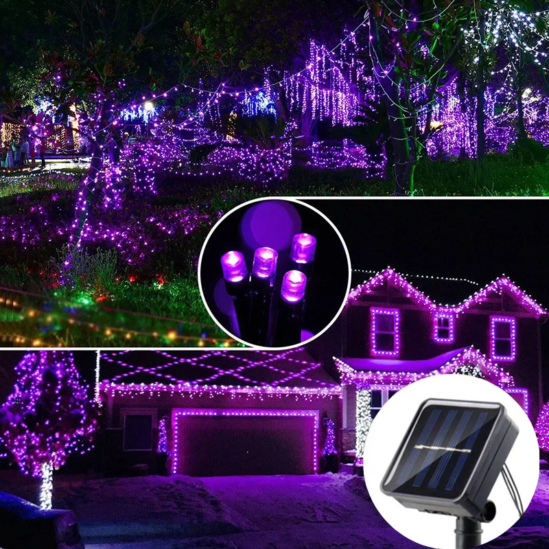 

Светодиодная гирлянда-сосулька на солнечных батареях для улицы, День святого Валентина 2026, декор для сада, свадебная вечеринка, гирлянда-лампа, украшение для дома на Рамадан