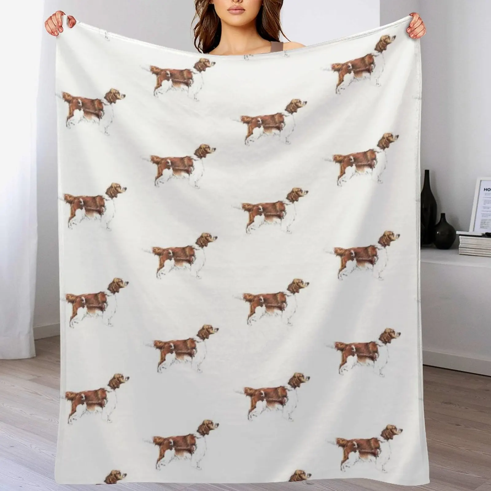 

Welsh Springer Spaniel Dog Breed Show Stack Stand Throw Blanket Sofa Throw Bed covers valentine gift ideas Plush Blankets