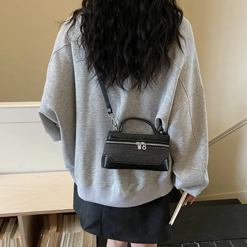 New Box-feeling Waterproof Fashion Bag, Leather Trendy and Versatile, High-value, Exquisite and Hot Commuting, Advanced Bag Girl