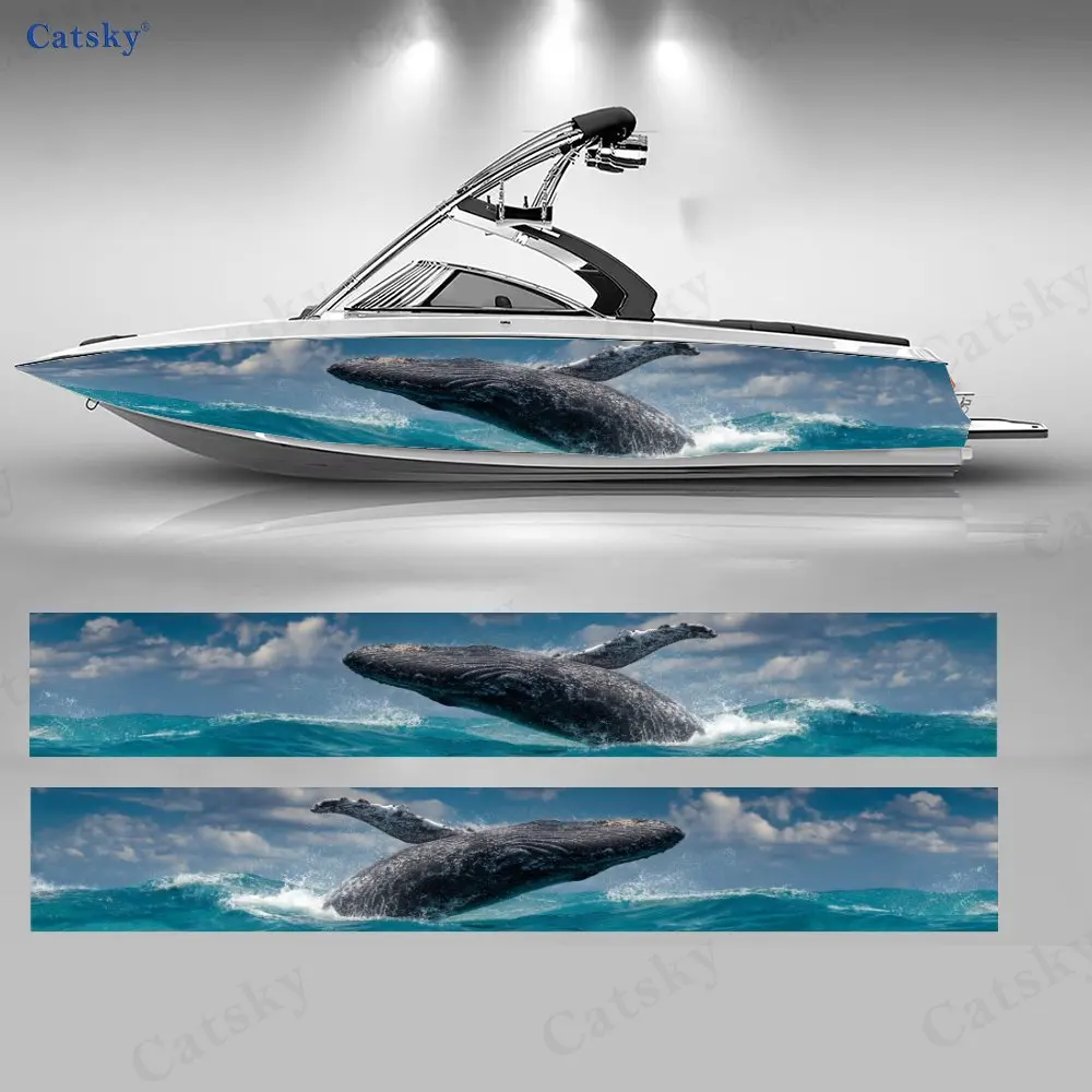 

Enormous Whale Jump Out of Sea Ocean Special Boat Sticker Vinyl Ship Pontoon Deck Boat Fishing Decorative Pontoon Boats Decal