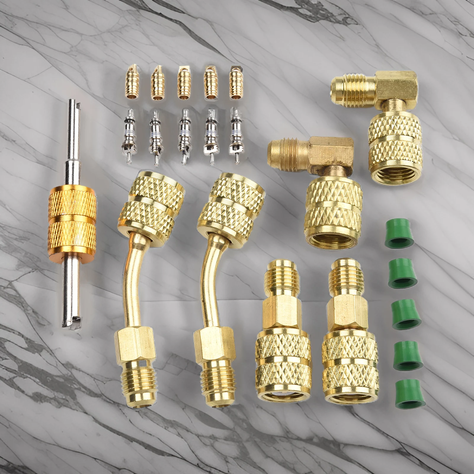 R410 Adapter Kit Mini Split Adapter 1/4SAE-5/16SAE Refrigerantion Hose Connector HVAC Gauges Business Industrial Tools
