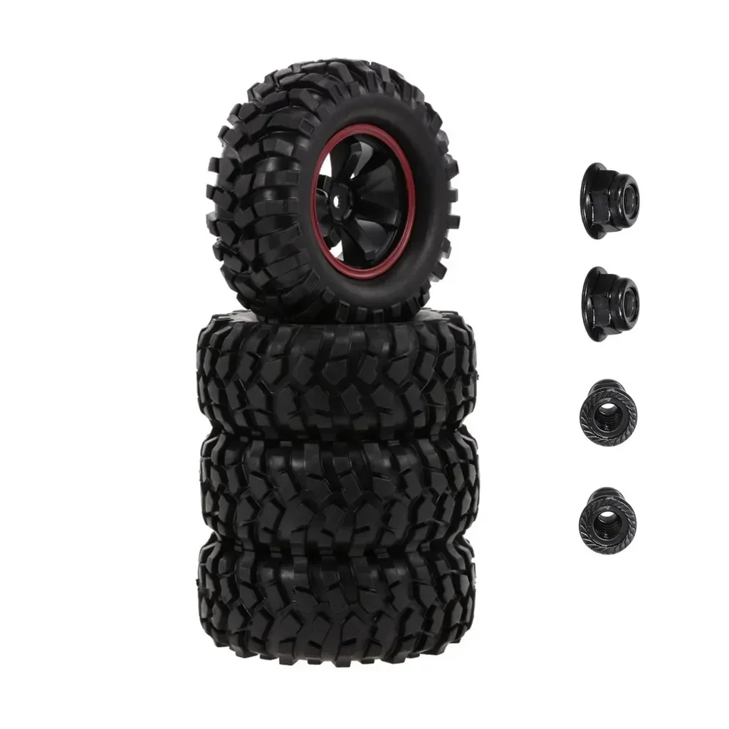 

4PCS 1/10 1.9Inch Off Road Climb Rock Crawler Car Tires Super Soft 96MM Rubber Tyre Wheel Rim Hex 12MM For Tamiya CC01 D90 701A