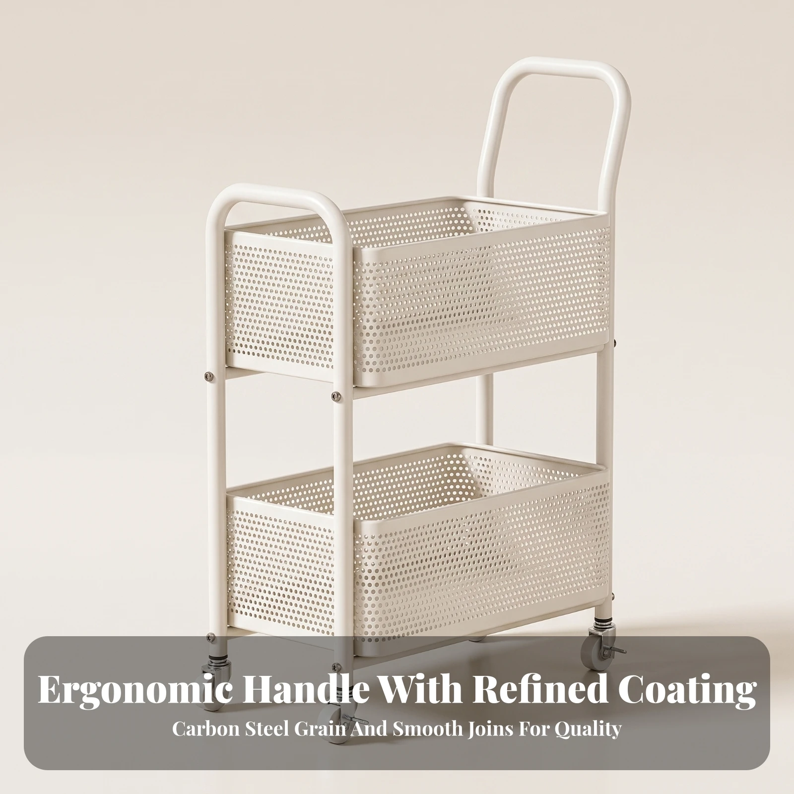 2-Tier Rolling Cart Sturdy 2 T - Home Office Student 评论和价格