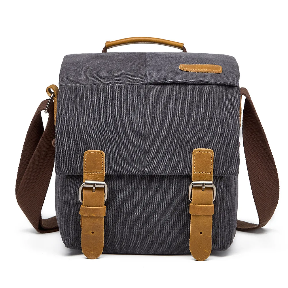 Vintage Canvas Casual Shoulder Crossbody Bag For DSLR Mirrorless Digital Camera