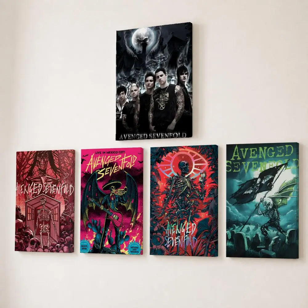 Rock Band A-avenged Sevenfold Painting Calligraphy HD Canvas Wall Art With Inner Frame Gallery Wrapped Ready To Hang Home Decor