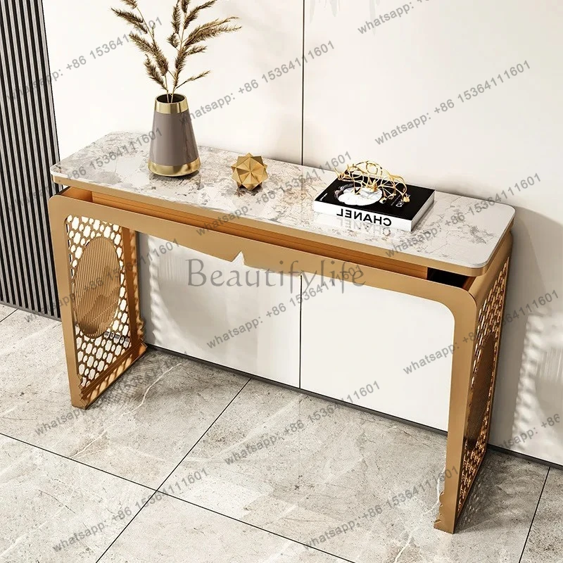 light Luxury Simple Modern Non-embroidered Steel Strip Case Aisle Entry Corridor Xuan Guan Tai Special-shaped  the wall