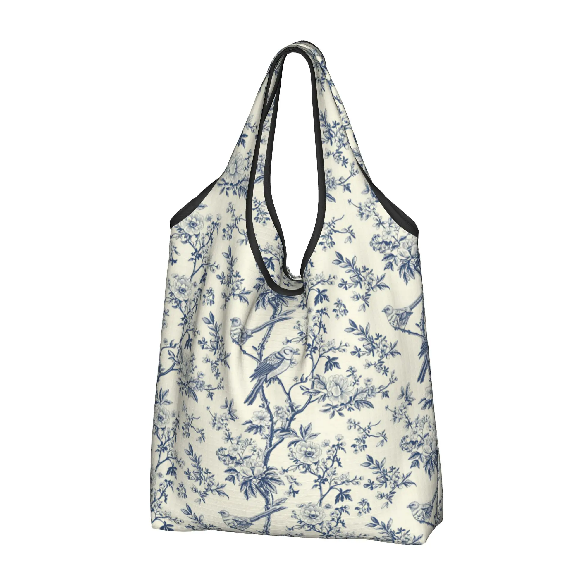 Recycling Vintage Toile De Jouy Vector Image Shopping Bag Women Tote Bag Portable  Grocery Shopper Bags