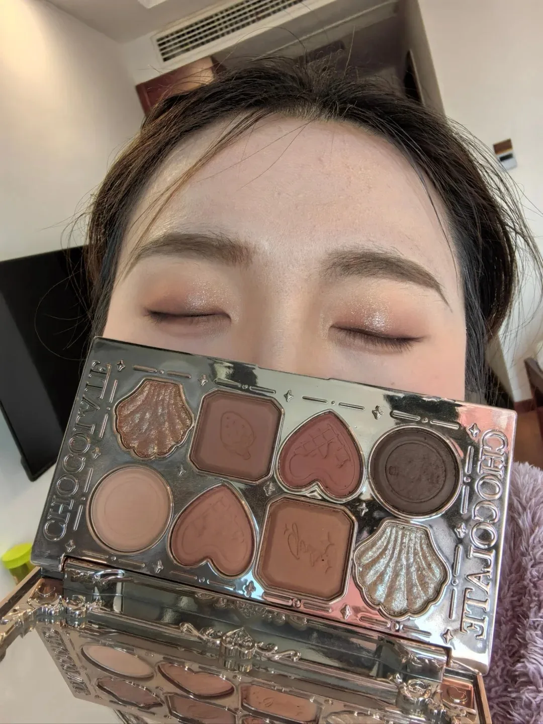 Flower Knows Chocolate Shop 8 cores paleta de sombras shimmer fosco camaleão prensado glitter sombra de olhos de longa duração