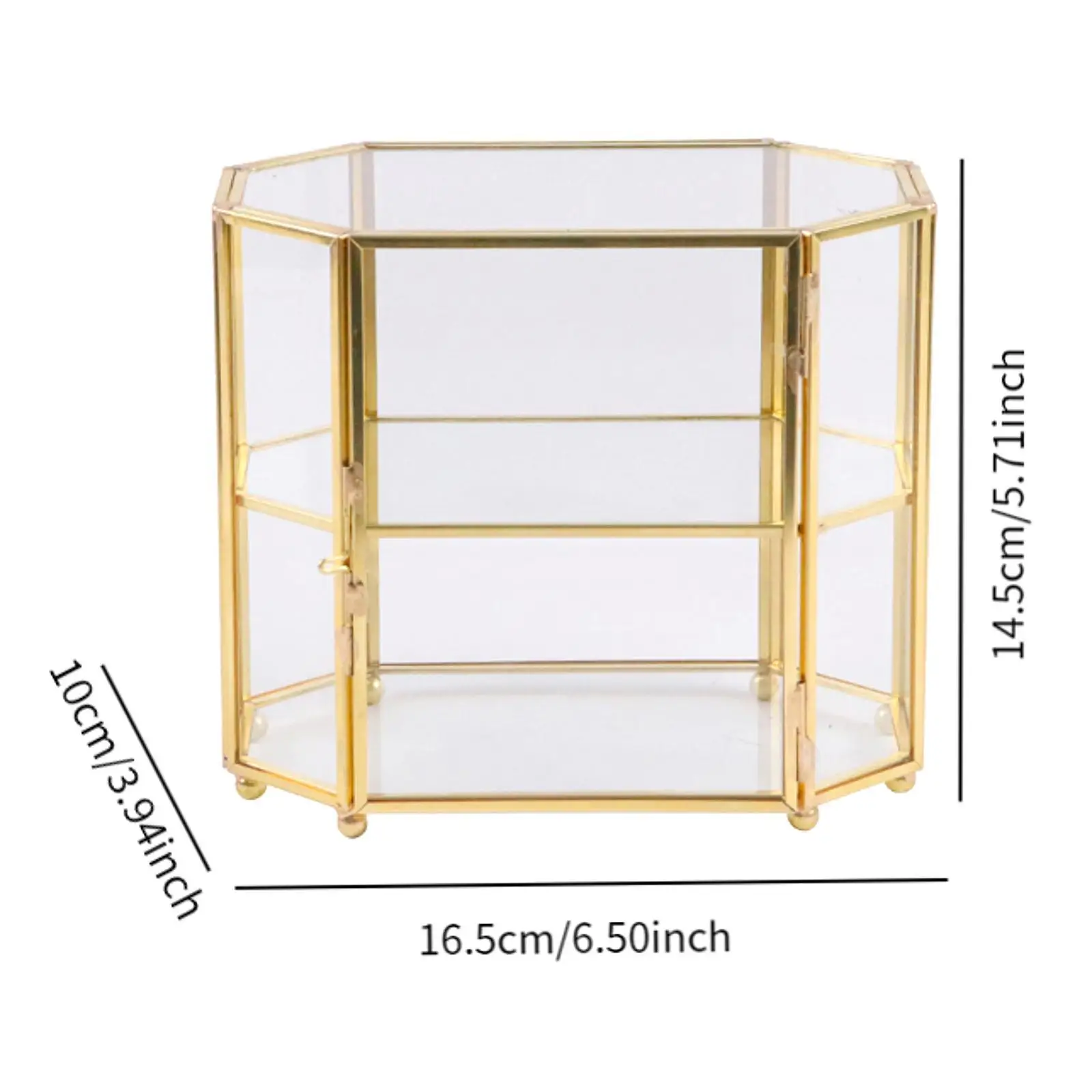 منظم مجوهرات زجاجي مع طبقات لعرض المكياج والعطور #6